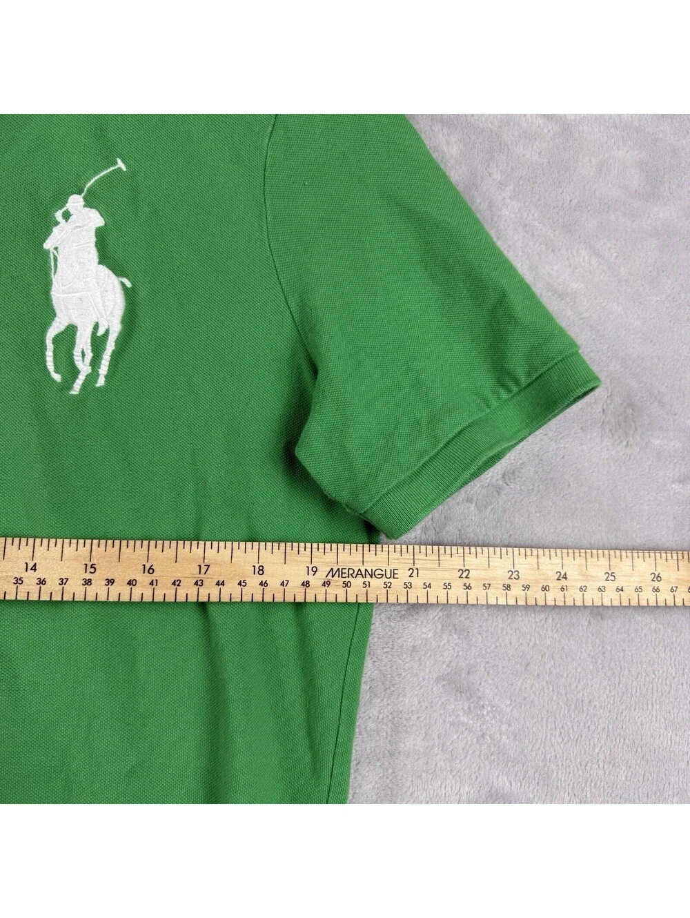 Polo Ralph Lauren Men M Green Classic Fit Big Pony Number 3 Polo Shirt Y2K Prep